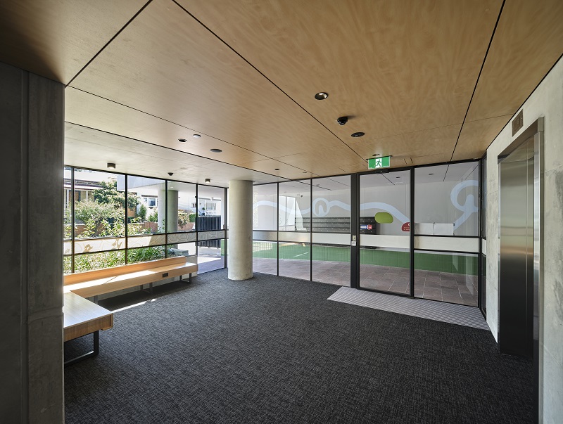 Large open space in a common area in the new development